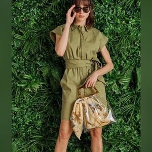 LDT Dax Green Belted Dress